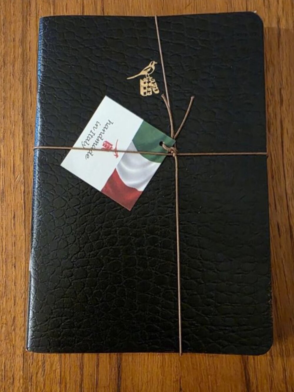 NWT! Set 3 BIEFFE SNAKESKN Italy Lined Handmade Notebooks BLACK Journal 5.5X 8"